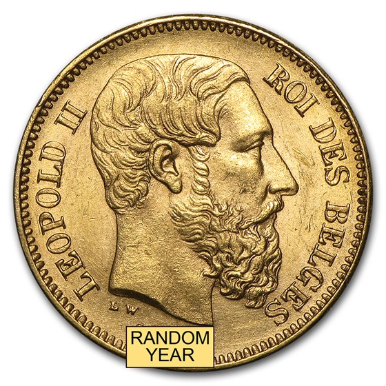 Belgium Gold 20 Francs Leopold II AU (1867-1914) Belgium Gold 20 Francs Leopold II AU (1867-1914)